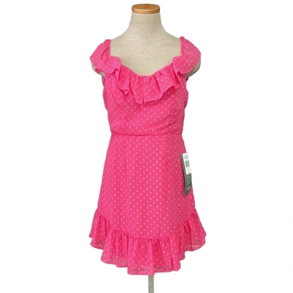 B. Smart Dress NWT Sleeveless Ruffles Knee Length Pink Junior 13